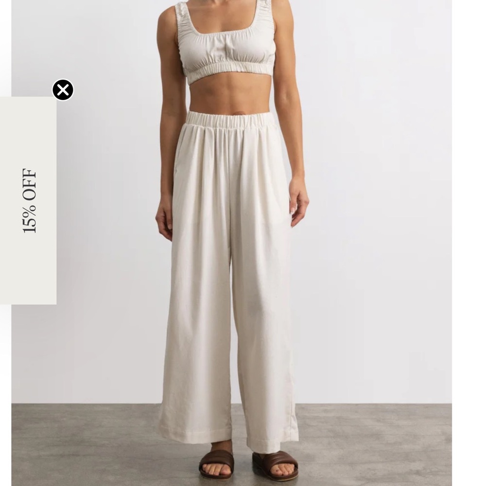 OZMA CROP WIDE LEG(Regen Silk Noil) Natural